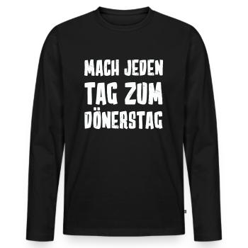 Döner Kebab - Männer Premium Bio Langarmshirt - Schwarz - Vorne - Nico (187cm)