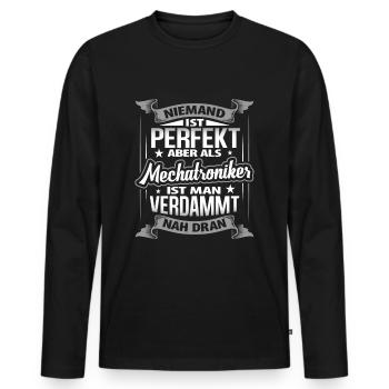 Mechatroniker Mechatronik - Männer Premium Bio Langarmshirt - Schwarz - Vorne - Nico (187cm)