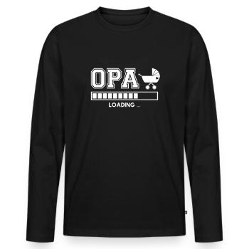 Opa loading - Schwangerschaft Großvater Enkel - Männer Premium Bio Langarmshirt - Schwarz - Vorne - Nico (187cm)