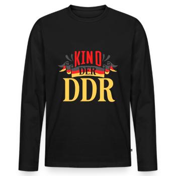Kind der DDR Ostdeutschland - Männer Premium Bio Langarmshirt - Schwarz - Vorne - Nico (187cm)