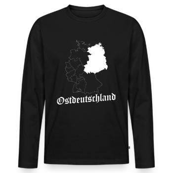 DDR Ostdeutschland - Männer Premium Bio Langarmshirt - Schwarz - Vorne - Nico (187cm)