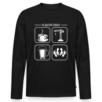 Plan For Today Crane Operator Construction - Männer Premium Bio Langarmshirt - Schwarz - Vorne - Nico (187cm)