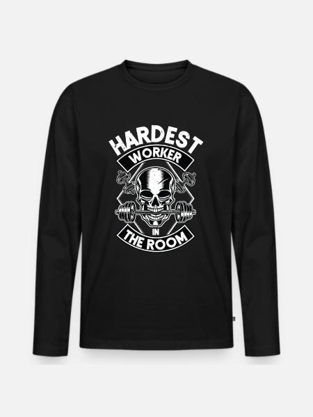 Hardest worker in the room - Men's Premium Organic Long Sleeve Shirt - black