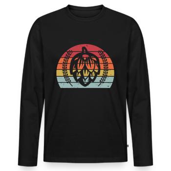 Retro Sunset Craft Beer Barrel Keg Home Brew - Men's Premium Organic Long Sleeve Shirt - black - Front - Nico (187cm)