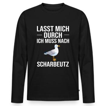 Scharbeutz Ostsee Urlaub - Männer Premium Bio Langarmshirt - Schwarz - Vorne - Nico (187cm)