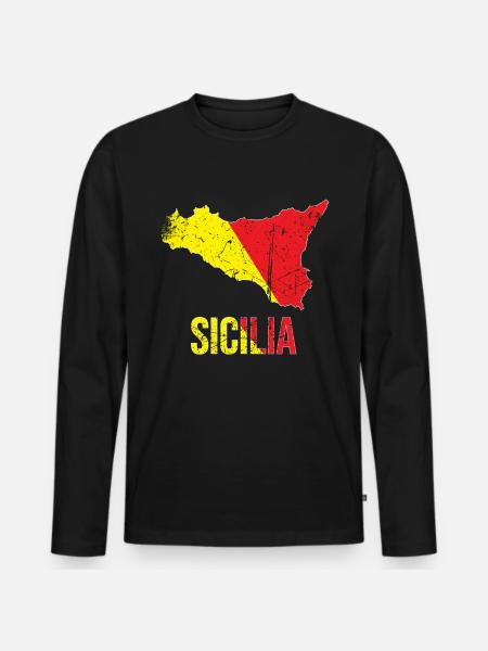 MINCHIA CHE BELLA PALERMO Sicile - T-shirt manches longues Premium bio Homme - noir