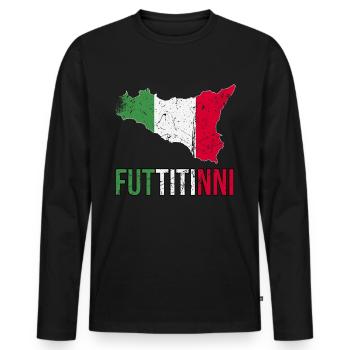 FUTTITINNI Sicile Sicile Italie Italien Regalo Mag - T-shirt manches longues Premium bio Homme - noir - Devant - Nico (187cm)