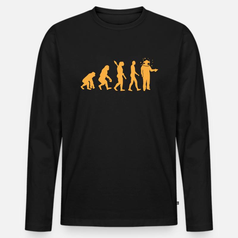 Evolution Imker Imkerei Biene Bienenflüsterer - Männer Premium Bio Langarmshirt - Schwarz