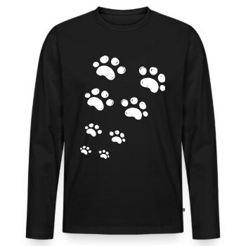J aime mon chien - T-shirt manches longues Premium bio Homme - noir - Devant - Nico (187cm)