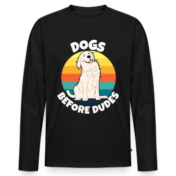 Amoureux des chiens Amoureux des animaux Dire drôle de propriétaire d’animal - T-shirt manches longues Premium bio Homme - noir - Devant - Nico (187cm)