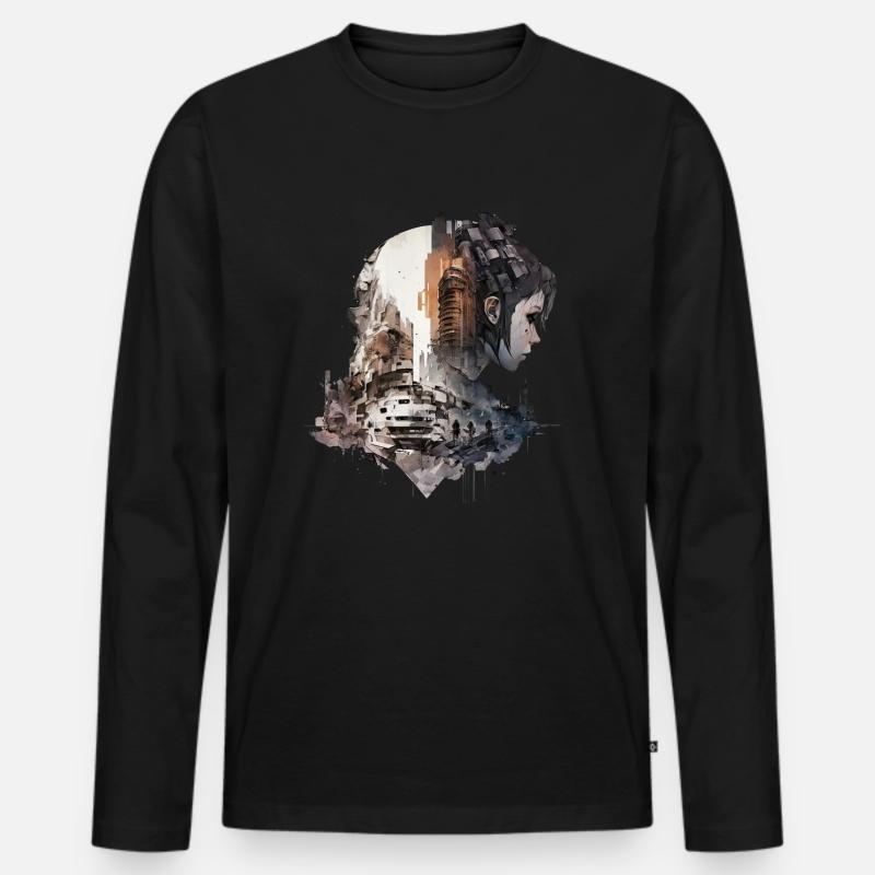 Anime No20 - Männer Premium Bio Langarmshirt - Schwarz