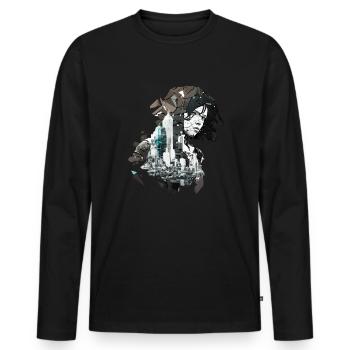 Anime No25 - Männer Premium Bio Langarmshirt - Schwarz - Vorne - Nico (187cm)