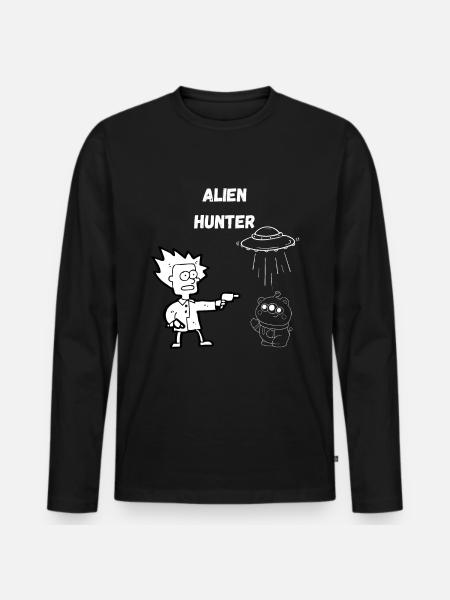 Alien Hunter 1.0 - Men's Premium Organic Long Sleeve Shirt - black