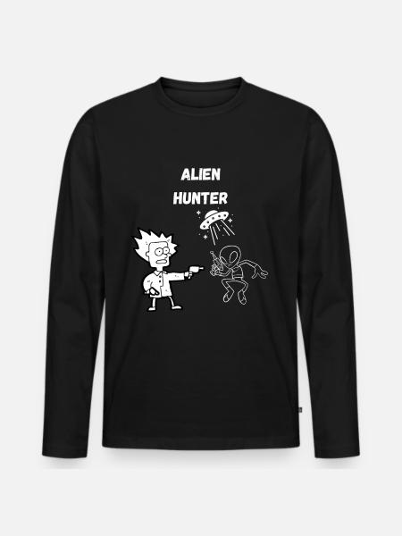 Alien Hunter 2.0 - Männer Premium Bio Langarmshirt - Schwarz