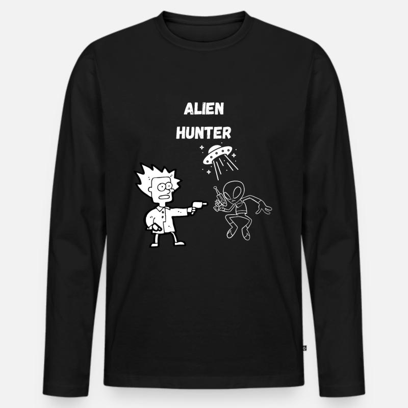 Alien Hunter 2.0 - Men's Premium Organic Long Sleeve Shirt - black