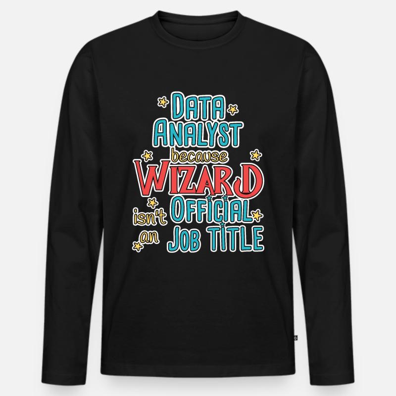 Data Analyst Wizard - Männer Premium Bio Langarmshirt - Schwarz