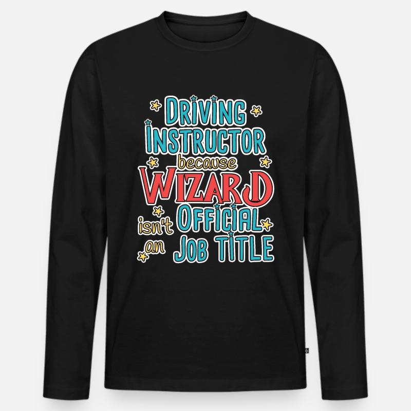 Driving Instructor Wizard Fahrschule - Männer Premium Bio Langarmshirt - Schwarz
