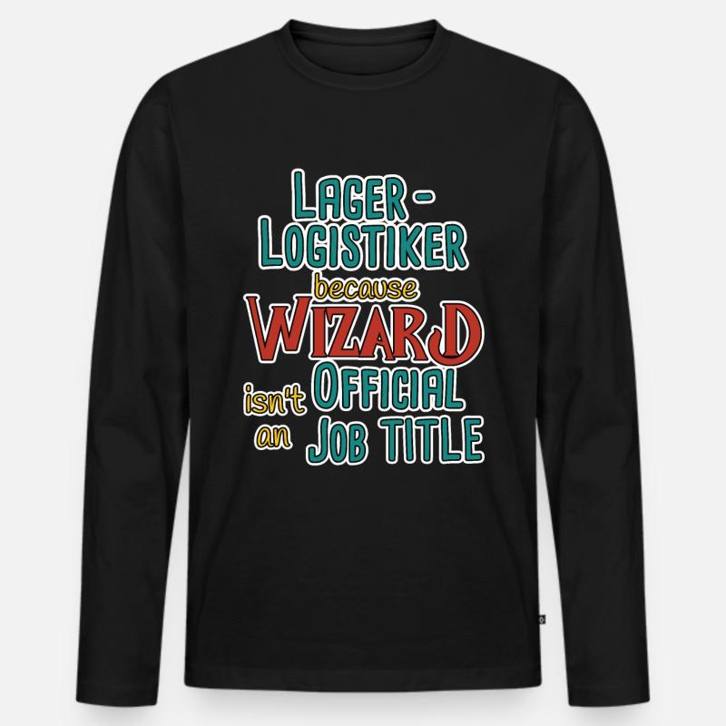 Lagerlogistiker Wizard - Männer Premium Bio Langarmshirt - Schwarz
