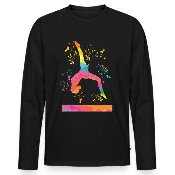Gymnast Balance Beam Artistic Gymnastics - Men's Premium Organic Long Sleeve Shirt - black - Front - Nico (187cm)