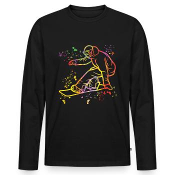 Snowboarder Snowboarding Snowboard - Men's Premium Organic Long Sleeve Shirt - black - Front - Nico (187cm)