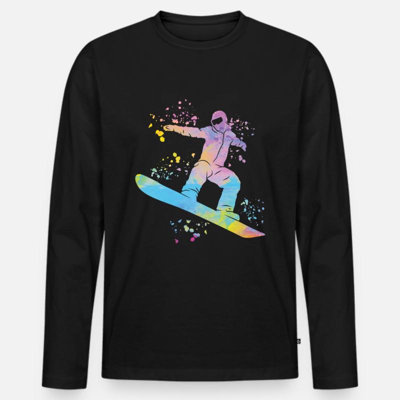 Snowboarder Snowboarding Snowboard - Männer Premium Bio Langarmshirt - Schwarz