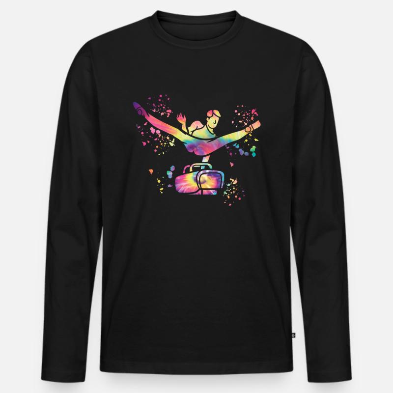 Kunstturnen Pauschenpferd Turner - Männer Premium Bio Langarmshirt - Schwarz