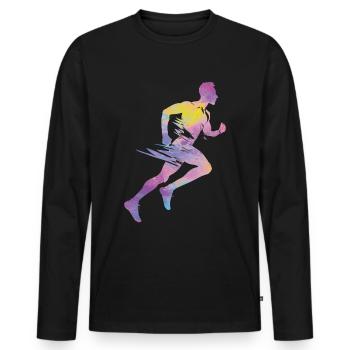 Sprinter Colorsplash Sprintender Sprint - T-shirt manches longues Premium bio Homme - noir - Devant - Nico (187cm)