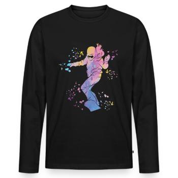 Snowboarder Snowboarding Snowboard - Men's Premium Organic Long Sleeve Shirt - black - Front - Nico (187cm)