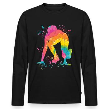 Sprinter Colorsplash Sprintender Sprint - Männer Premium Bio Langarmshirt - Schwarz - Vorne - Nico (187cm)