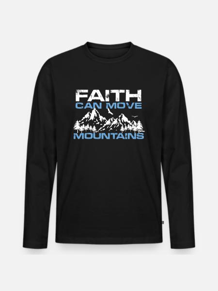 Berge versetzen - Männer Premium Bio Langarmshirt - Schwarz