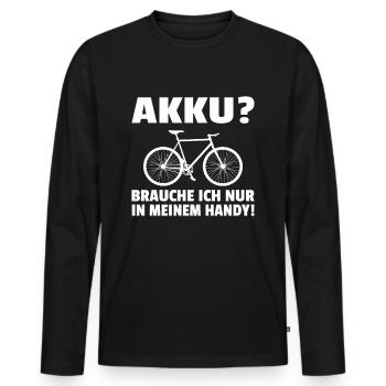 Anti E-Bike Mountainbike MTB Spruch Lustig Ebike - Männer Premium Bio Langarmshirt - Schwarz - Vorne - Nico (187cm)