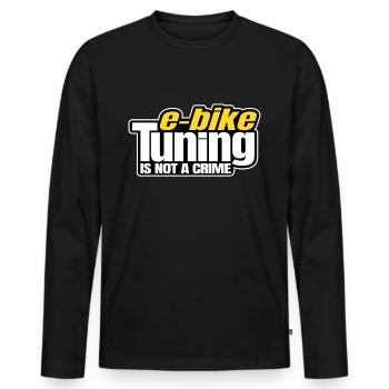 E-Bike Tuning Is Not A Crime Ebike EMTB MTB Tuner - Men's Premium Organic Long Sleeve Shirt - black - Front - Nico (187cm)