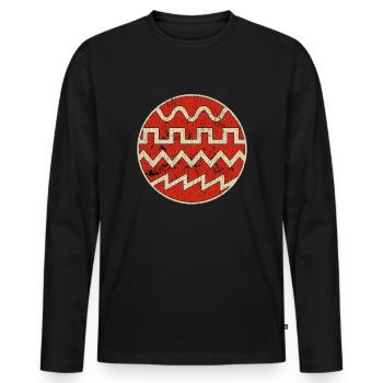 Analog Synthesizer Japan Envelope Waveforms Synths - Men's Premium Organic Long Sleeve Shirt - black - Front - Nico (187cm)