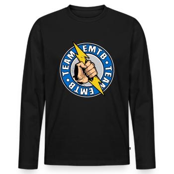 Team E-MTB Downhill E-Bike Mountainbike EMTB MTB - Men's Premium Organic Long Sleeve Shirt - black - Front - Nico (187cm)