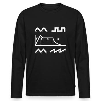 Synthesizer ADSR Envelope Synths Analog Modular - Men's Premium Organic Long Sleeve Shirt - black - Front - Nico (187cm)