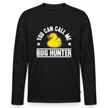 Programmeurs Canard Programmation Debugging Drôle - T-shirt manches longues Premium bio Homme - noir - Devant - Nico (187cm)