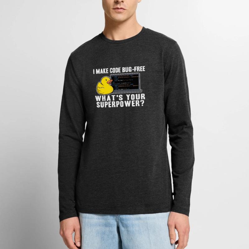 Programmeurs Canard Programmation Debugging Drôle T-shirt manches longues Premium bio Homme