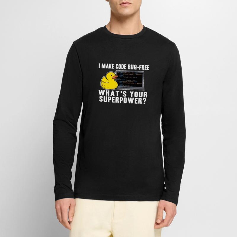 Programmierer Ente Programmieren Debugging Lustig Männer Premium Bio Langarmshirt