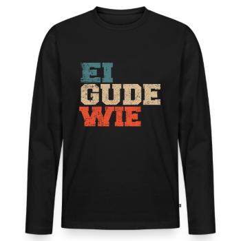 Apfelwein Frankfurt Bembel Äppler Ebbelwoi Spruch - Männer Premium Bio Langarmshirt - Schwarz - Vorne - Nico (187cm)
