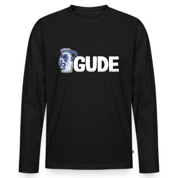 Apfelwein Gude Bembel Äppler Ebbelwoi Geschenk - Männer Premium Bio Langarmshirt - Schwarz - Vorne - Nico (187cm)