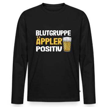 Apfelwein Hessen Bembel Äppler Ebbelwoi Geschenk - Männer Premium Bio Langarmshirt - Schwarz - Vorne - Nico (187cm)