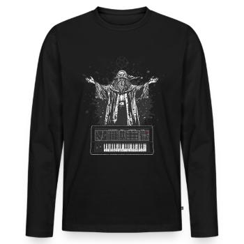 Vintage Synthesizer Analog Modular Satan Synths - Men's Premium Organic Long Sleeve Shirt - black - Front - Nico (187cm)