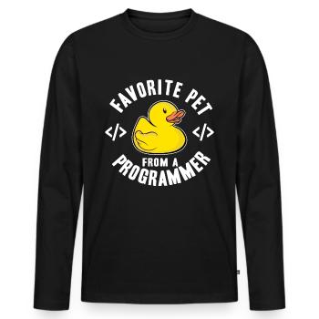 Programmeurs Canard Programmation Debugging Drôle - T-shirt manches longues Premium bio Homme - noir - Devant - Nico (187cm)