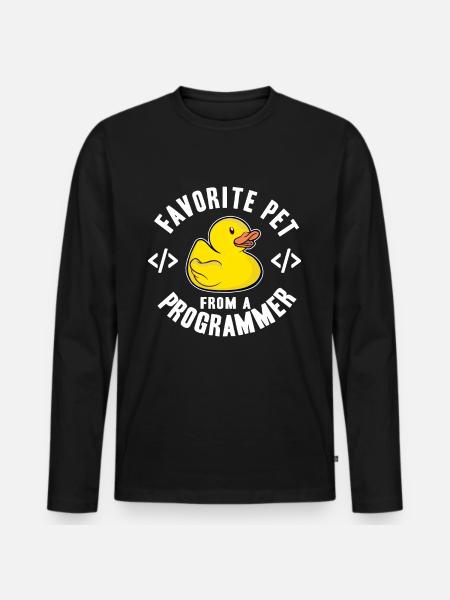 Programmierer Ente Programmieren Debugging Lustig - Männer Premium Bio Langarmshirt - Schwarz