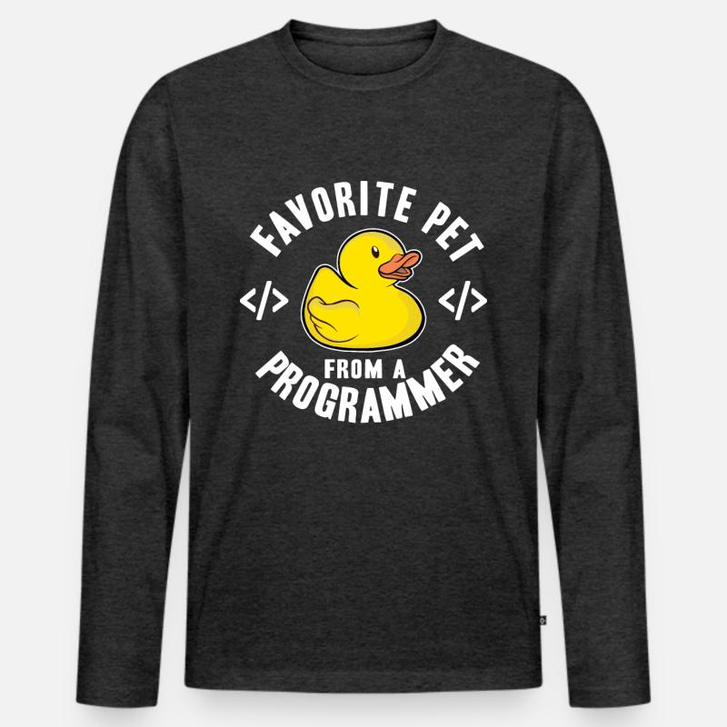 Programmierer Ente Programmieren Debugging Lustig Männer Premium Bio Langarmshirt