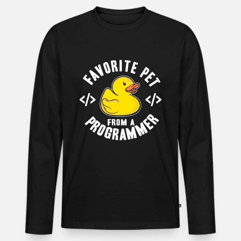 Programmeurs Canard Programmation Debugging Drôle - T-shirt manches longues Premium bio Homme - noir