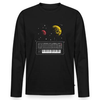 Synthesizer Space Synths Analog Modular Retro Gift - Men's Premium Organic Long Sleeve Shirt - black - Front - Nico (187cm)