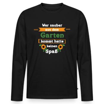 Garten | Gärtner | Gartenarbeit | Gärtnerin - Männer Premium Bio Langarmshirt - Schwarz - Vorne - Nico (187cm)
