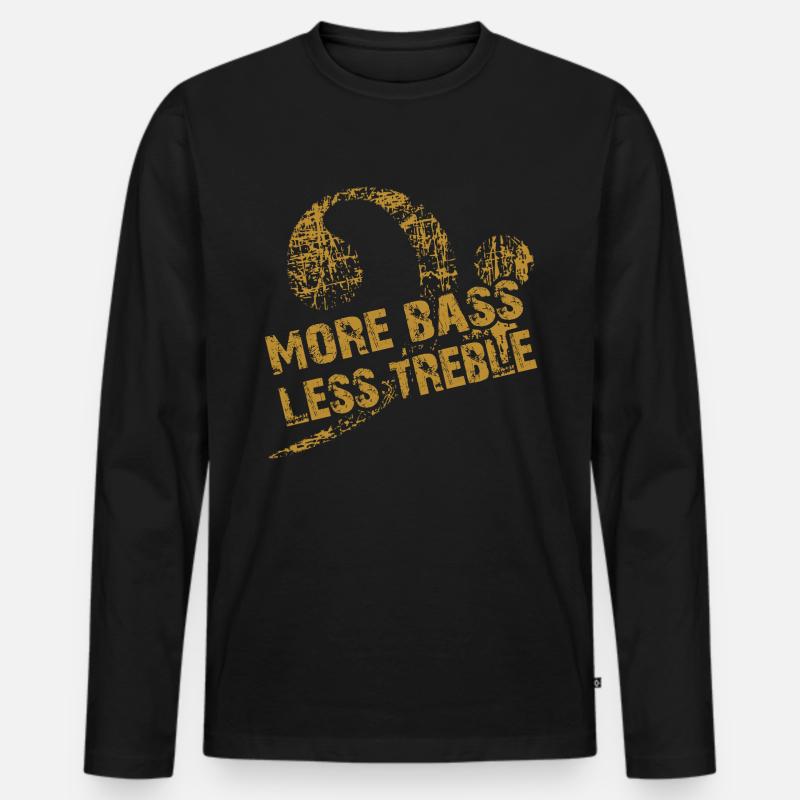 Mehr Bass weniger Treble - Männer Premium Bio Langarmshirt - Schwarz