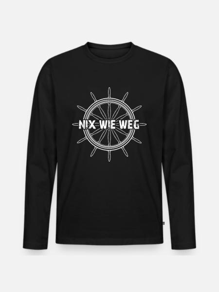 Nix wie weg! - Männer Premium Bio Langarmshirt - Schwarz